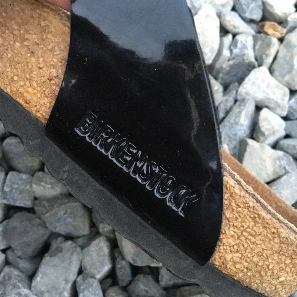 Birkenstock Gizeh Black Patent Leather Sandals 37
